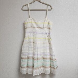Pastel Striped White Homecoming Party Dress Y2K Party Coast Brand Size 16